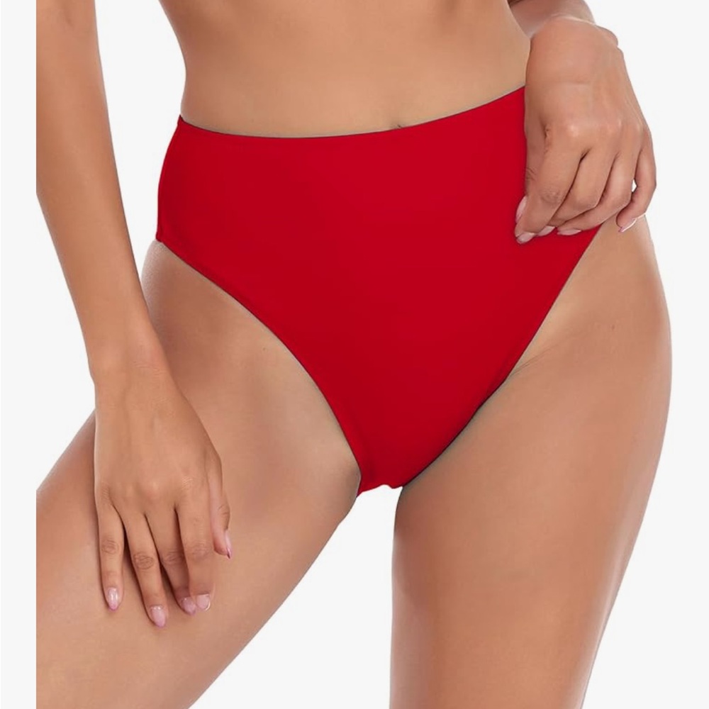 RELLECIGA M NWT RED SEXY HIGHCUT HIGHWAIST BIKINI BOTTOM